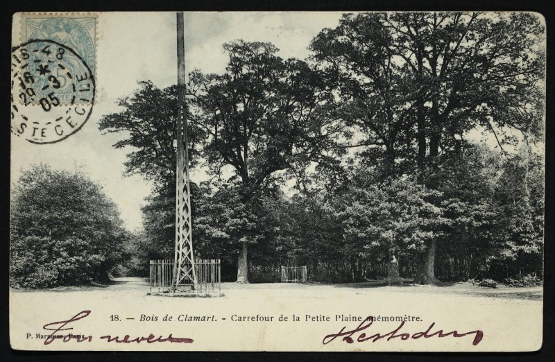 Carte postale ancienne Bois de Clamart - Carrefour de la Petite Plaine anémomètre à Clamart