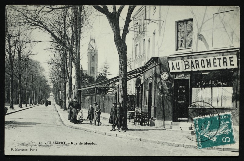 Carte postale ancienne Rue de Meudon à Clamart