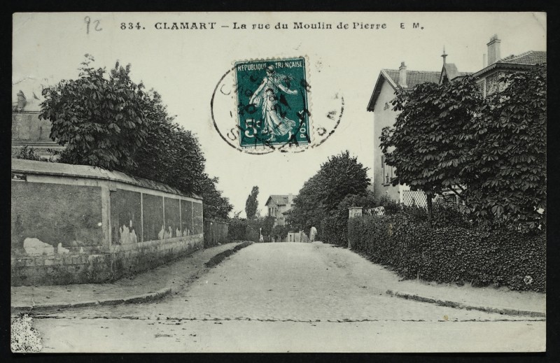 Carte postale ancienne La rue du Moulin de Pierre à Clamart
