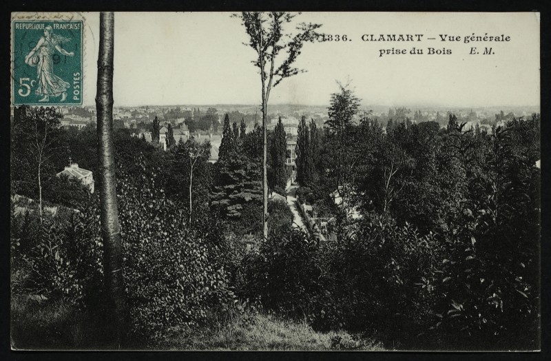 Carte postale ancienne Vue générale prise du Bois à Clamart
