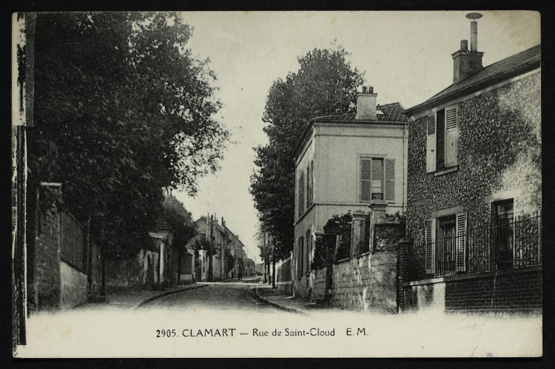 Carte postale ancienne Rue de Saint-Cloud à Clamart