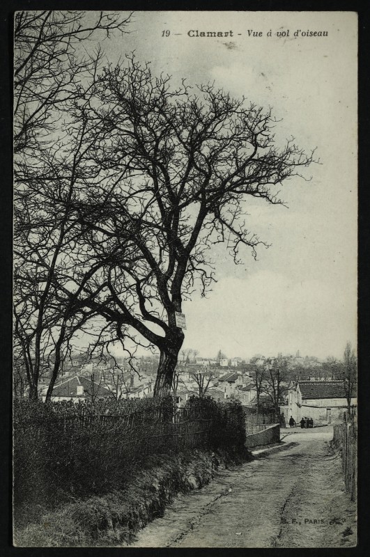 Carte postale ancienne Vue à vol d'oiseau à Clamart