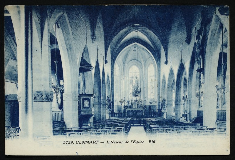 Carte postale ancienne Intérieur de l'Eglise à Clamart