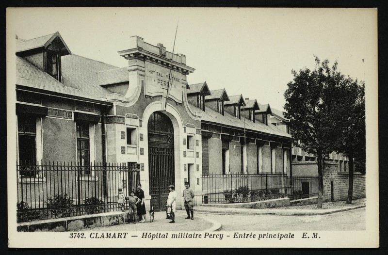 Carte postale ancienne Clamart Hopital Militaire Percy - Entree Principale à Clamart