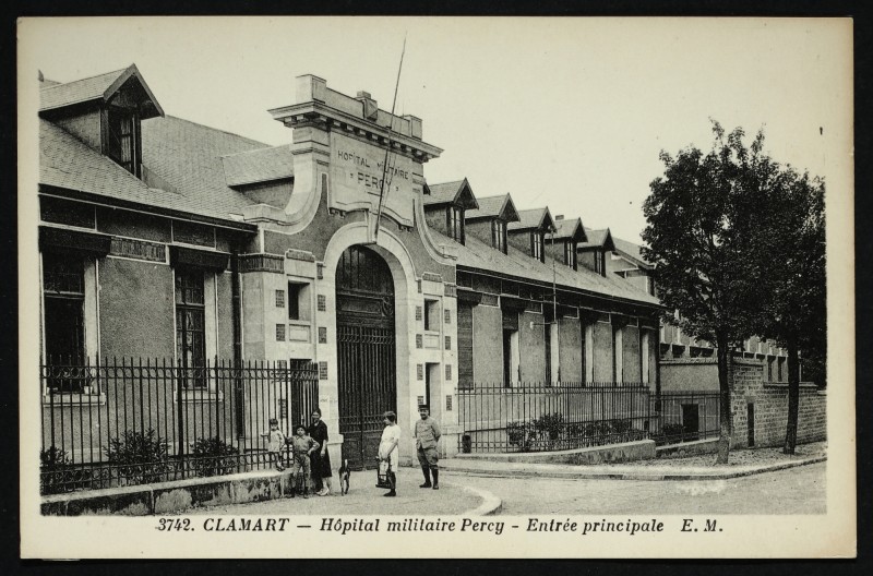 Carte postale ancienne Clamart Hopital Militaire Percy - Entree Principale à Clamart