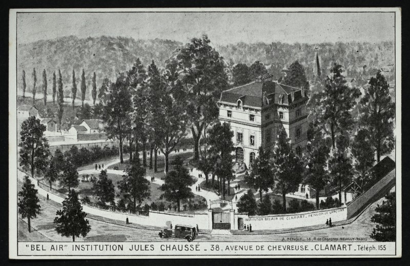 Carte postale ancienne "Bel Air"Institution Jules Chaussé [pension de garçon] à Clamart