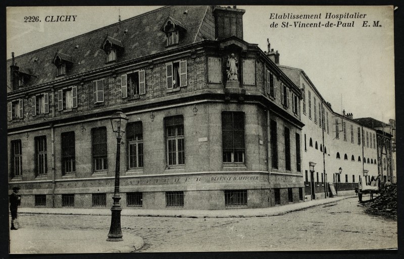 Carte postale ancienne Etablissement Hospitalier de Saint-Vincent-de-Paul à Clichy