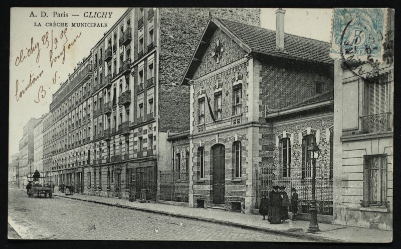 Carte postale ancienne La Crèche municipale à Clichy