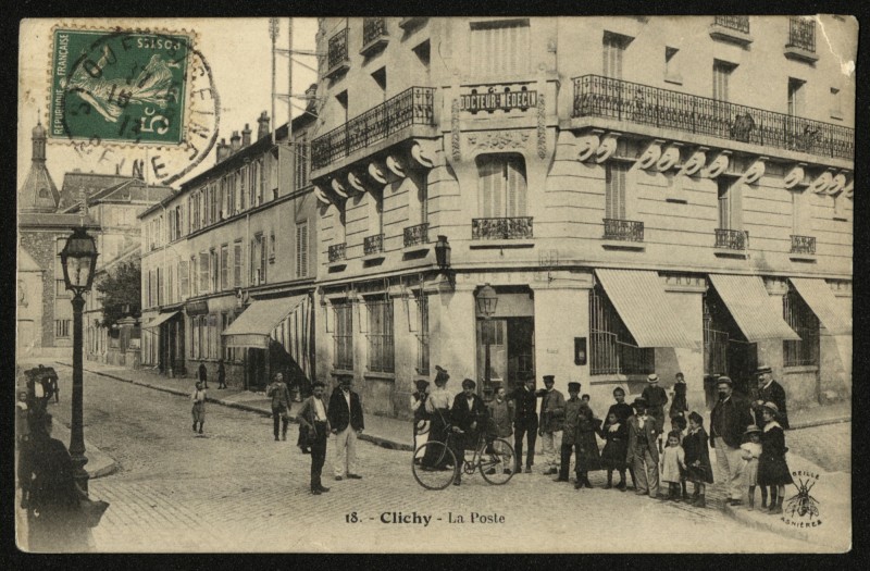 Carte postale ancienne La Poste à Clichy