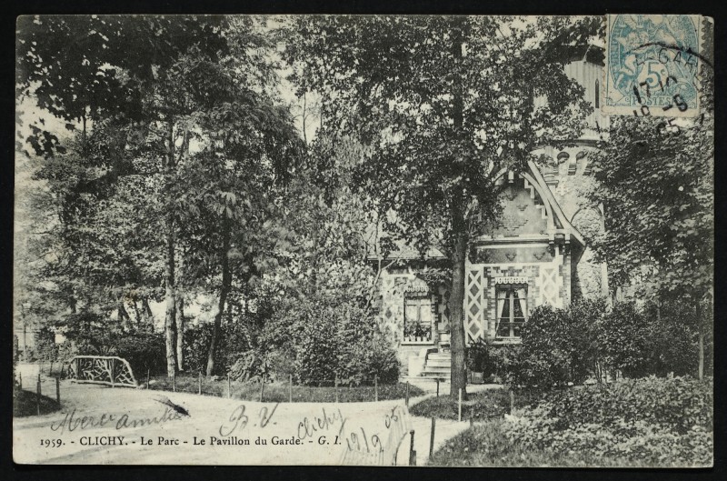 Carte postale ancienne Le Parc - Le Pavillon du garde à Clichy