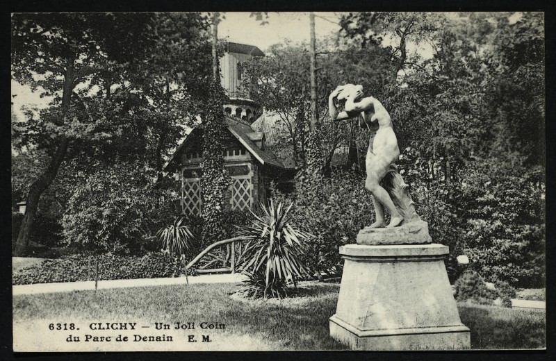 Carte postale ancienne Un Joli Coin du Parc de Denain à Clichy