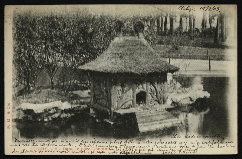 Carte postale ancienne Dans le Parc Denain à Clichy
