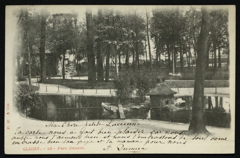 Carte postale ancienne Parc Denain à Clichy