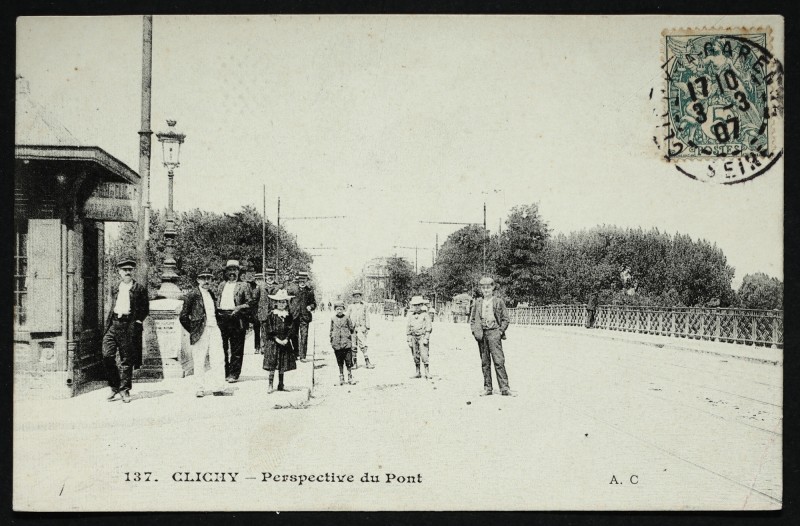 Carte postale ancienne Perspective du Pont à Clichy
