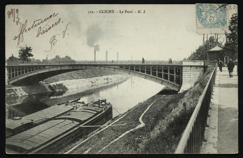 Carte postale ancienne Le Pont à Clichy
