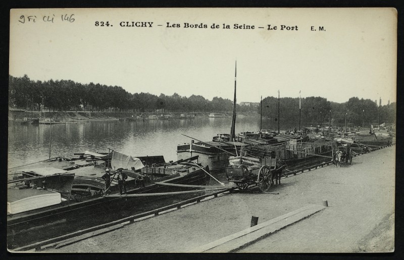 Carte postale ancienne Les Bords de la Seine - Le Port à Clichy