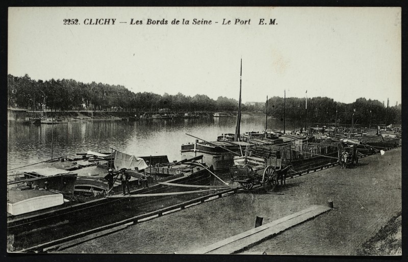 Carte postale ancienne Les Bords de la Seine - Le Port à Clichy