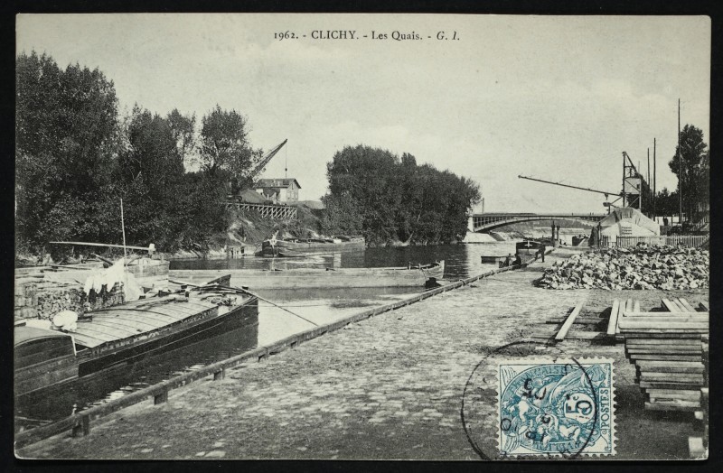 Carte postale ancienne Les Quais à Clichy