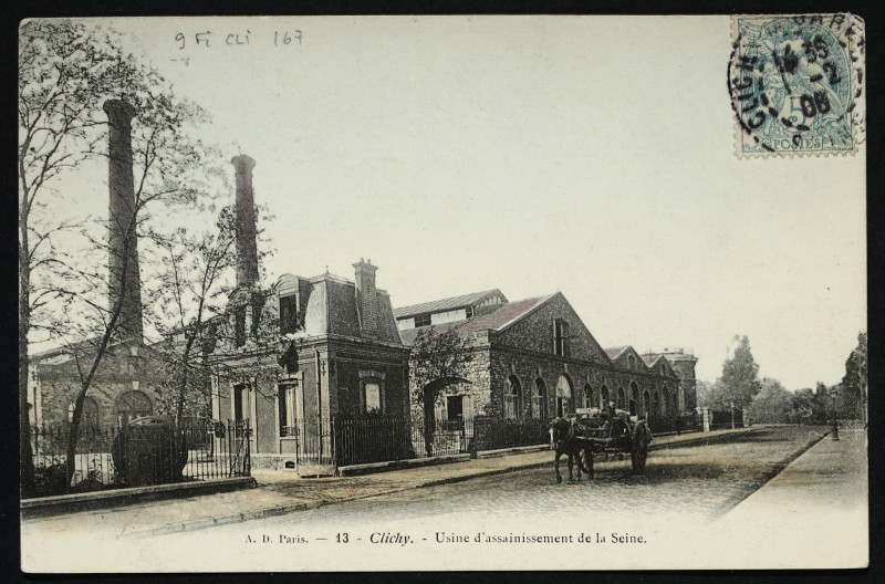 Carte postale ancienne Usine d'assainissement de la Seine à Clichy
