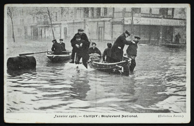 Carte postale ancienne Boulevard National - Janvier 1910 à Clichy