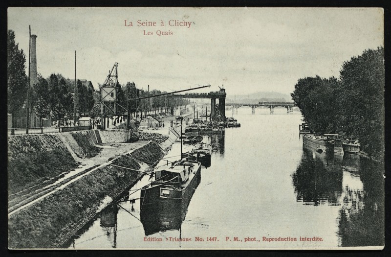 Carte postale ancienne La Seine à Clichy - Les Quais à Clichy