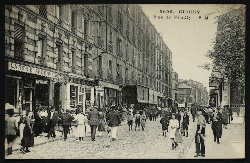 Carte postale ancienne Rue de Neuilly à Clichy