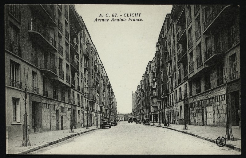 Carte postale ancienne Avenue Anatole France à Clichy