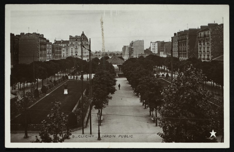 Carte postale ancienne Jardin public à Clichy