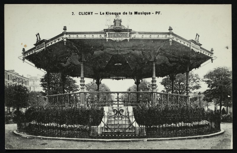Carte postale ancienne Le Kiosque de la Musique à Clichy