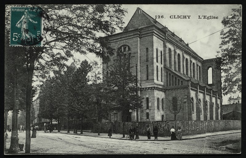 Carte postale ancienne L'Eglise à Clichy