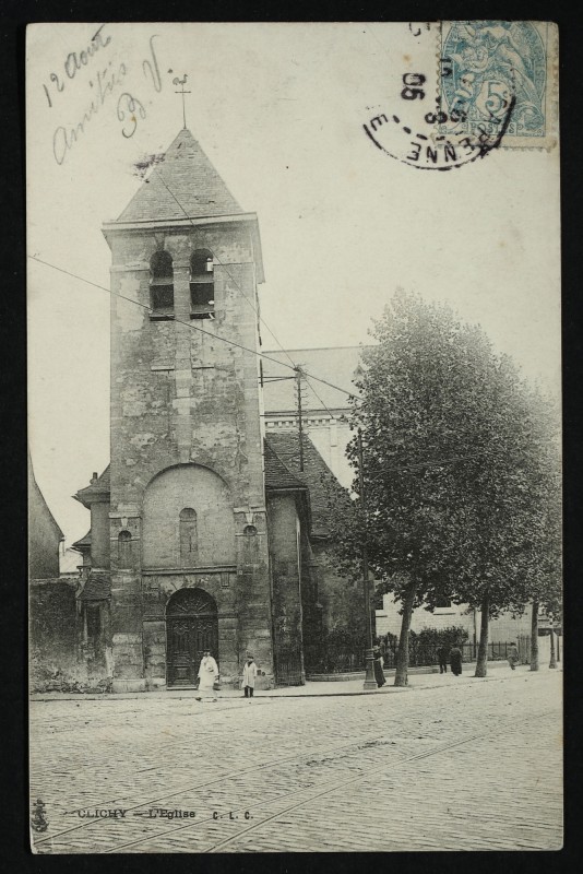 Carte postale ancienne L'Eglise à Clichy