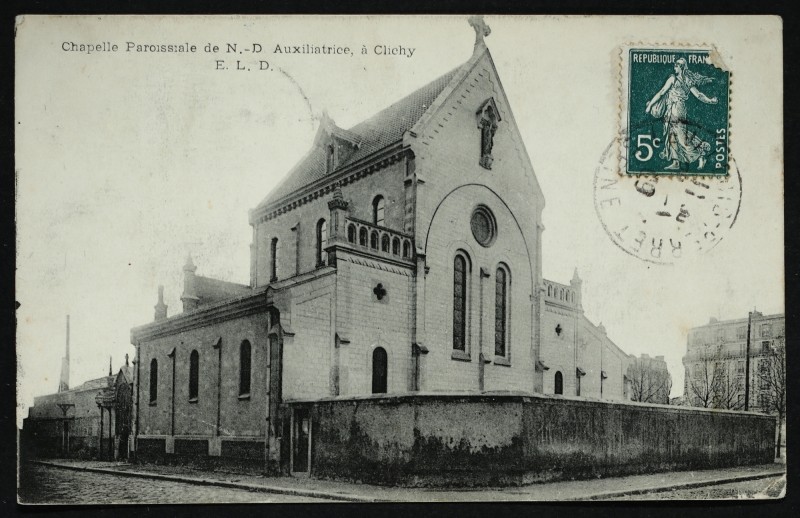 Carte postale ancienne Chapelle Paroissiale Notre-Dame Auxiliatrice à Clichy