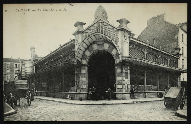 Carte postale ancienne Le Marché à Clichy