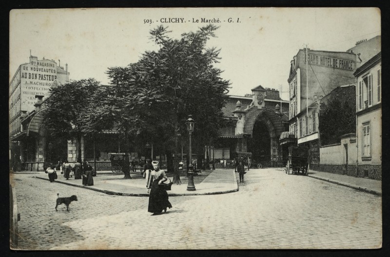 Carte postale ancienne Le Marché à Clichy