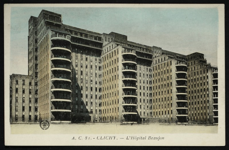Carte postale ancienne L'Hôpital Beaujon à Clichy