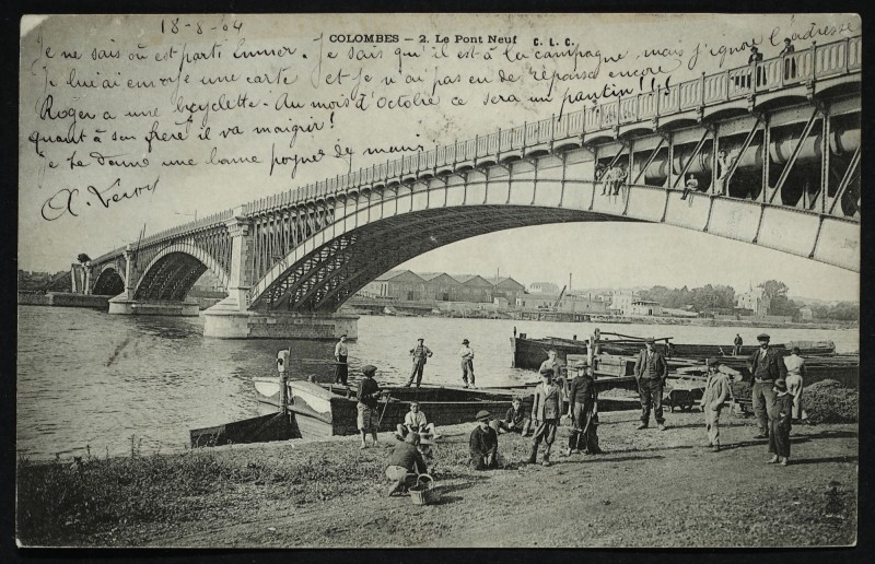 Carte postale ancienne Le Pont Neuf à Colombes