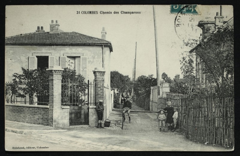 Carte postale ancienne Chemin des Champarons à Colombes