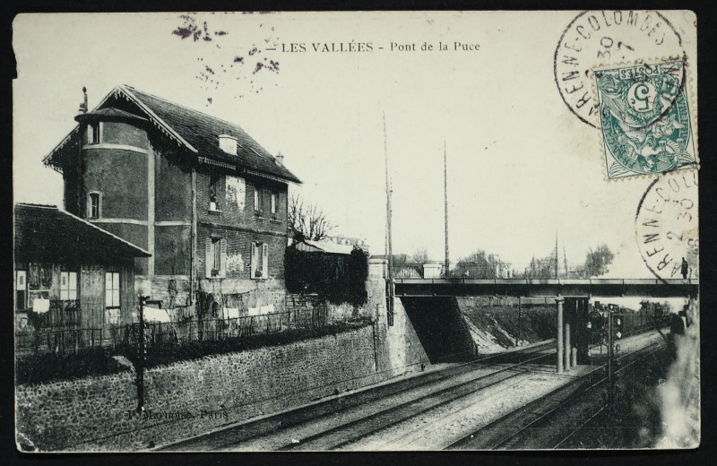 Carte postale ancienne Les Vallées - Pont de la Puce à Colombes