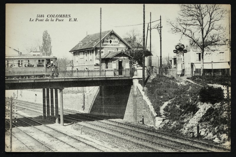 Carte postale ancienne Le Pont de la Puce à Colombes
