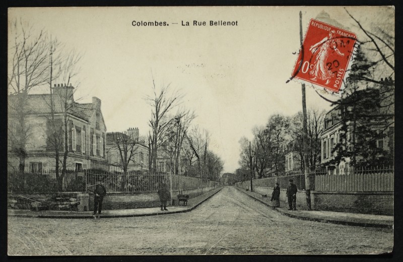 Carte postale ancienne La rue Bellenot à Colombes