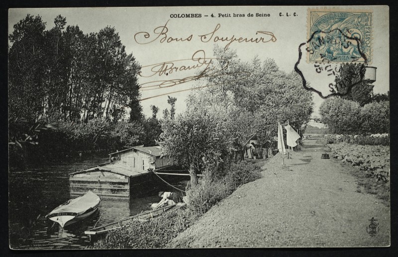 Carte postale ancienne Petit bras de Seine à Colombes