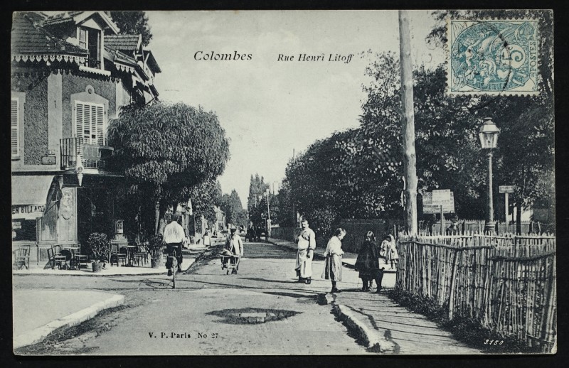 Carte postale ancienne Colombes Rue Henri Litoff à Bois-Colombes