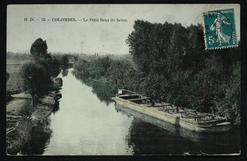 Carte postale ancienne Le Petit Bras de Seine à Colombes