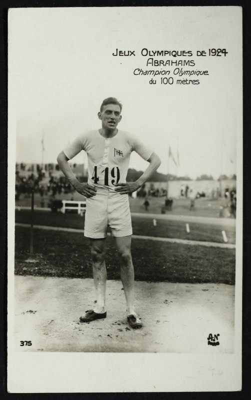 Carte postale ancienne Jeux Olympique de 1924 - Abrahams Champion Olympique du 100 mètres à Colombes