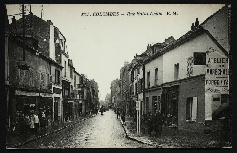 Carte postale ancienne Rue Saint-Denis à Colombes
