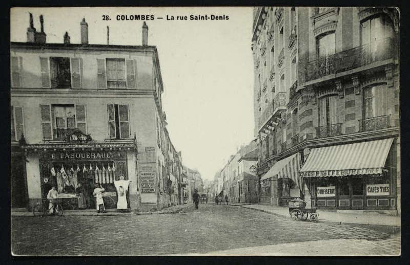 Carte postale ancienne La rue Saint-Denis à Colombes