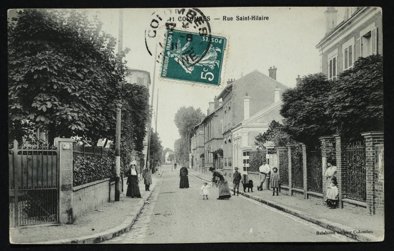 Carte postale ancienne Rue Saint-Hilaire à Colombes