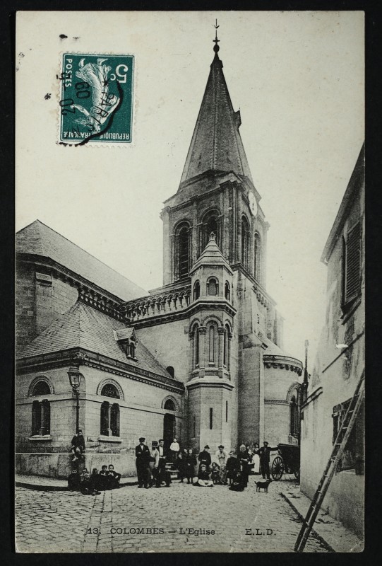 Carte postale ancienne L'Eglise à Colombes
