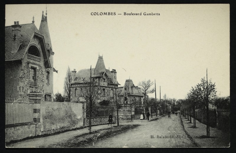 Carte postale ancienne Le boulevard Gambetta à Colombes