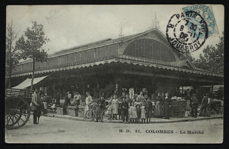Carte postale ancienne Le Marché à Colombes